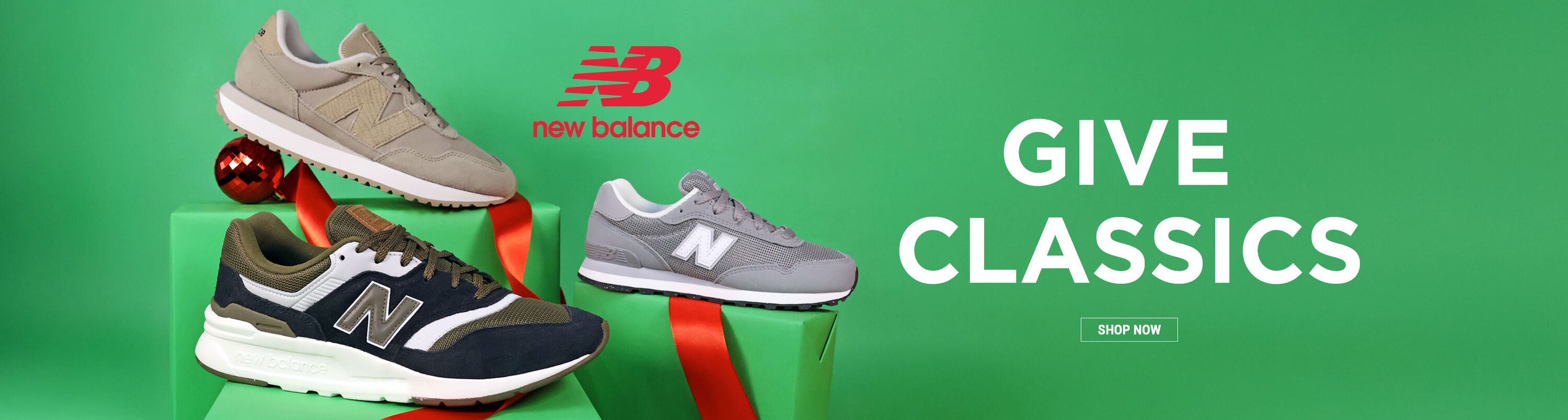 New Balance logo. Give Classics. Shop Now.