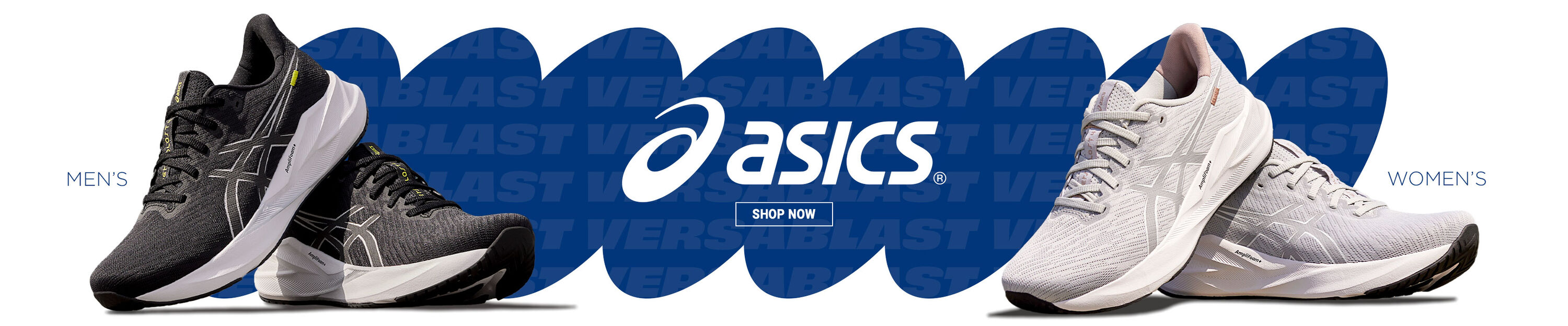 ASICS logo. Men's and Women's Versablast. Shop Now.
