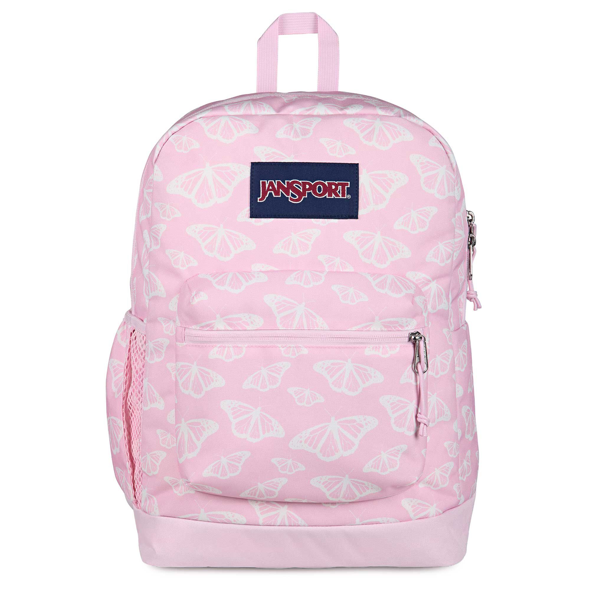 JanSport Cross Town Plus Butterfly-Print Backpack Front View