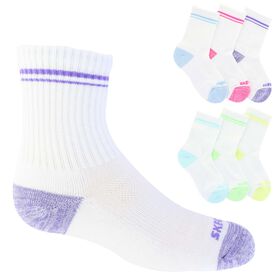 Girls' Socks Kids' Skechers Low Crew 6-Pair Pack Side View With Package