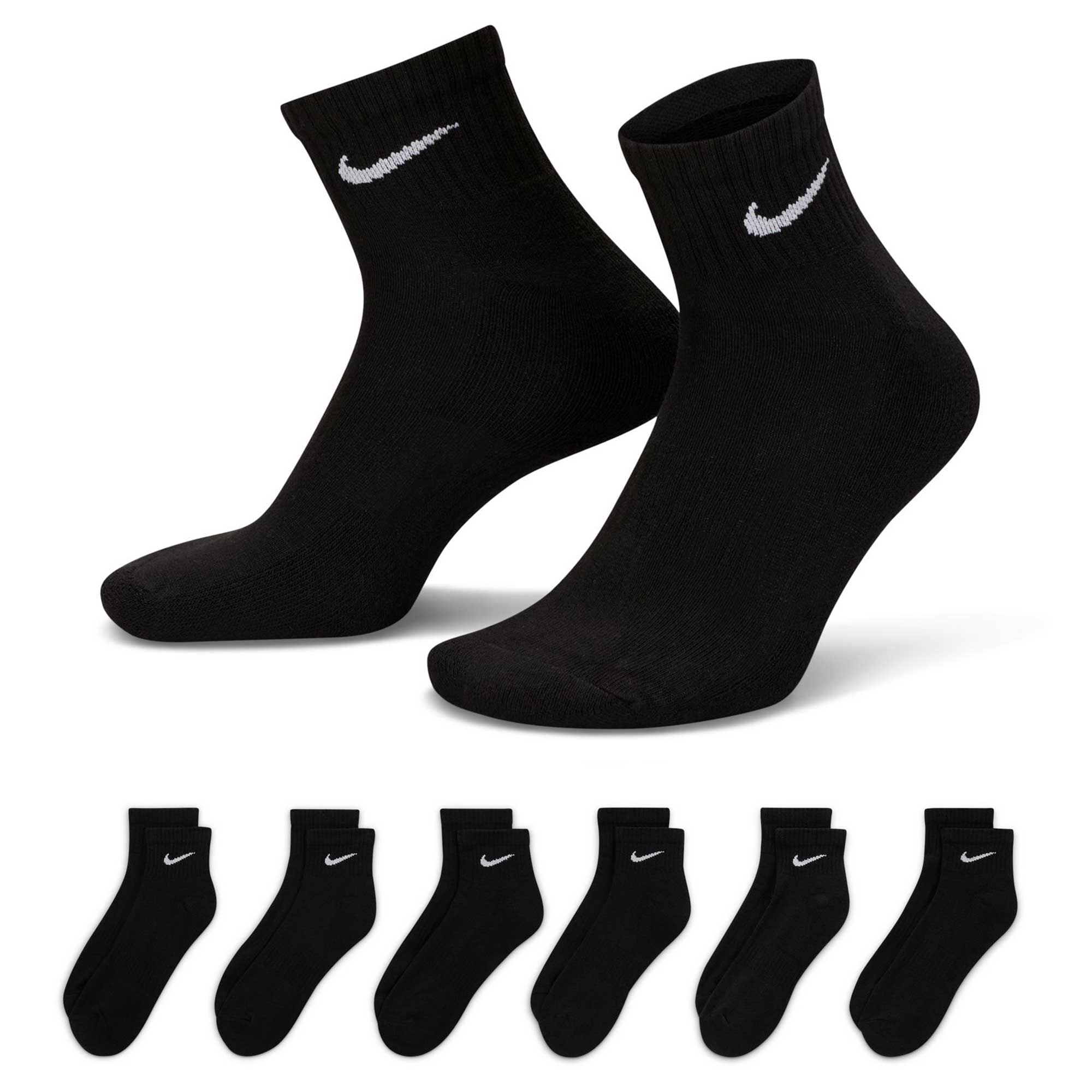 Men's Nike Everyday Cushioned Ankle 6-Pair Pack Front Side View