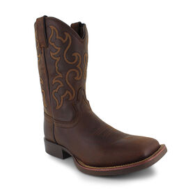 Brown Shoes Justin Stampede Square-Toe Western Right Side View