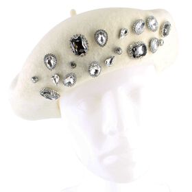 Winter Headwear Couture Gems Faux-Jewel Beret Front View