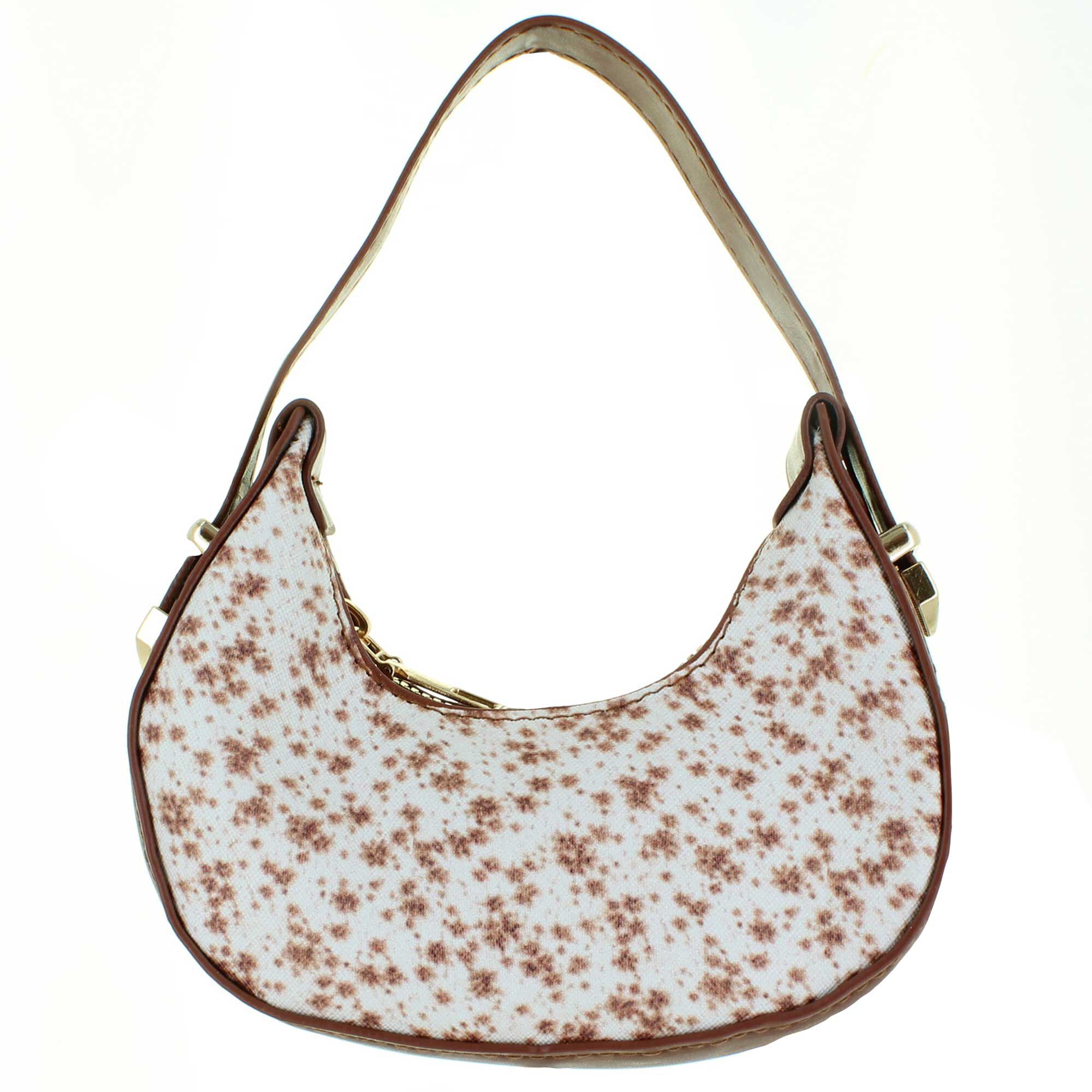 a little obsessed Brown Cow-Print Mini Bag Front View