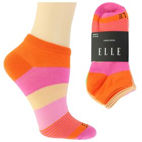 Socks Women's Elle Bold Stripes No-Show 10 For $10 Side View With Package