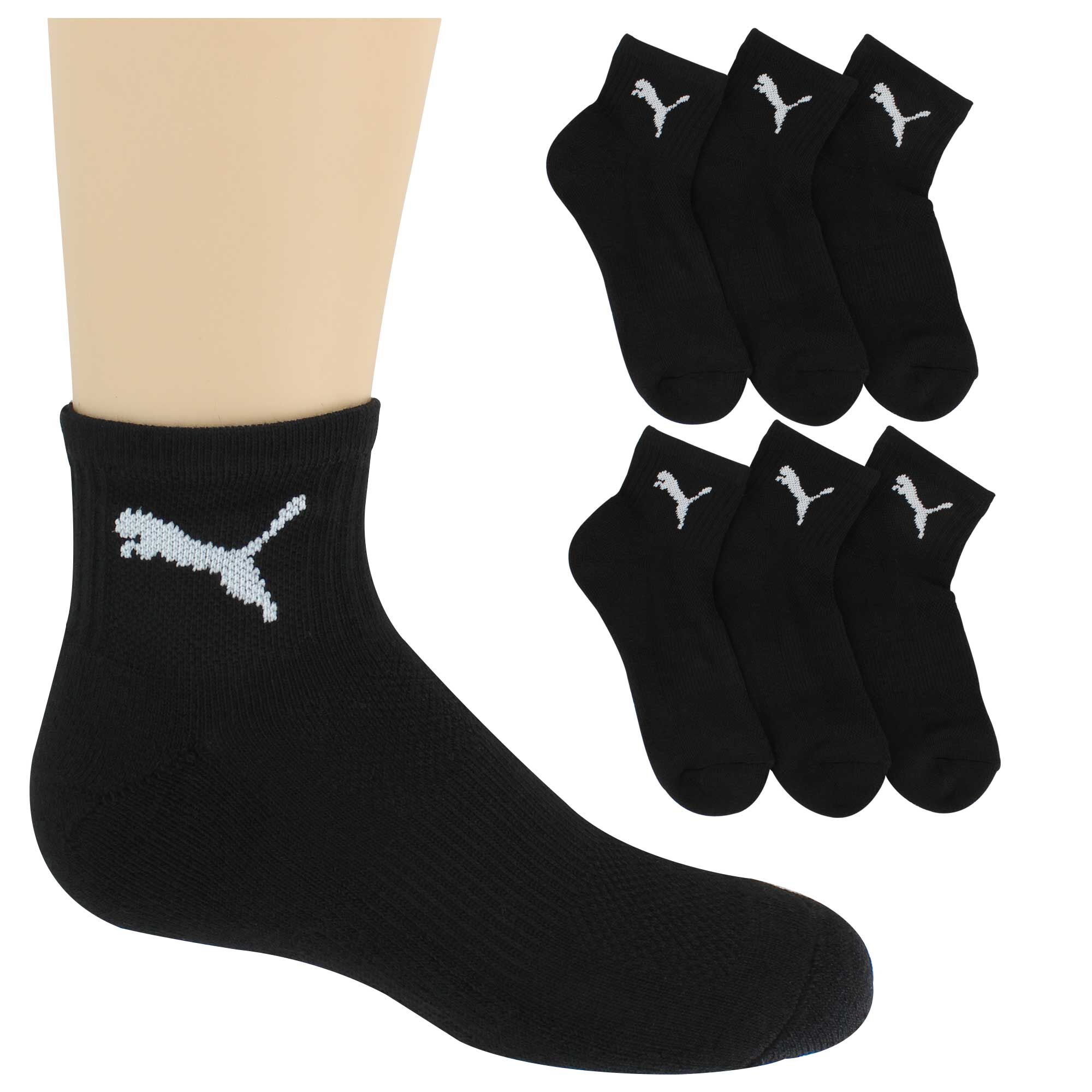 Kids' PUMA Premium Quarter Crew Sock 6-Pair Pack Side View With Package