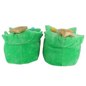  Adults' Christmas Tree Slippers L/XL Front View
