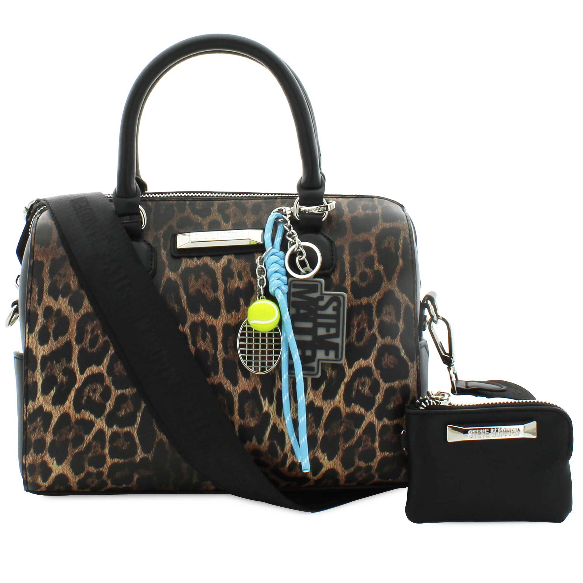 Steve Madden Leopard-Print BDELL Satchel Front View