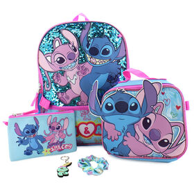 Character Disney Stitch 5-Piece Backpack Set Front View