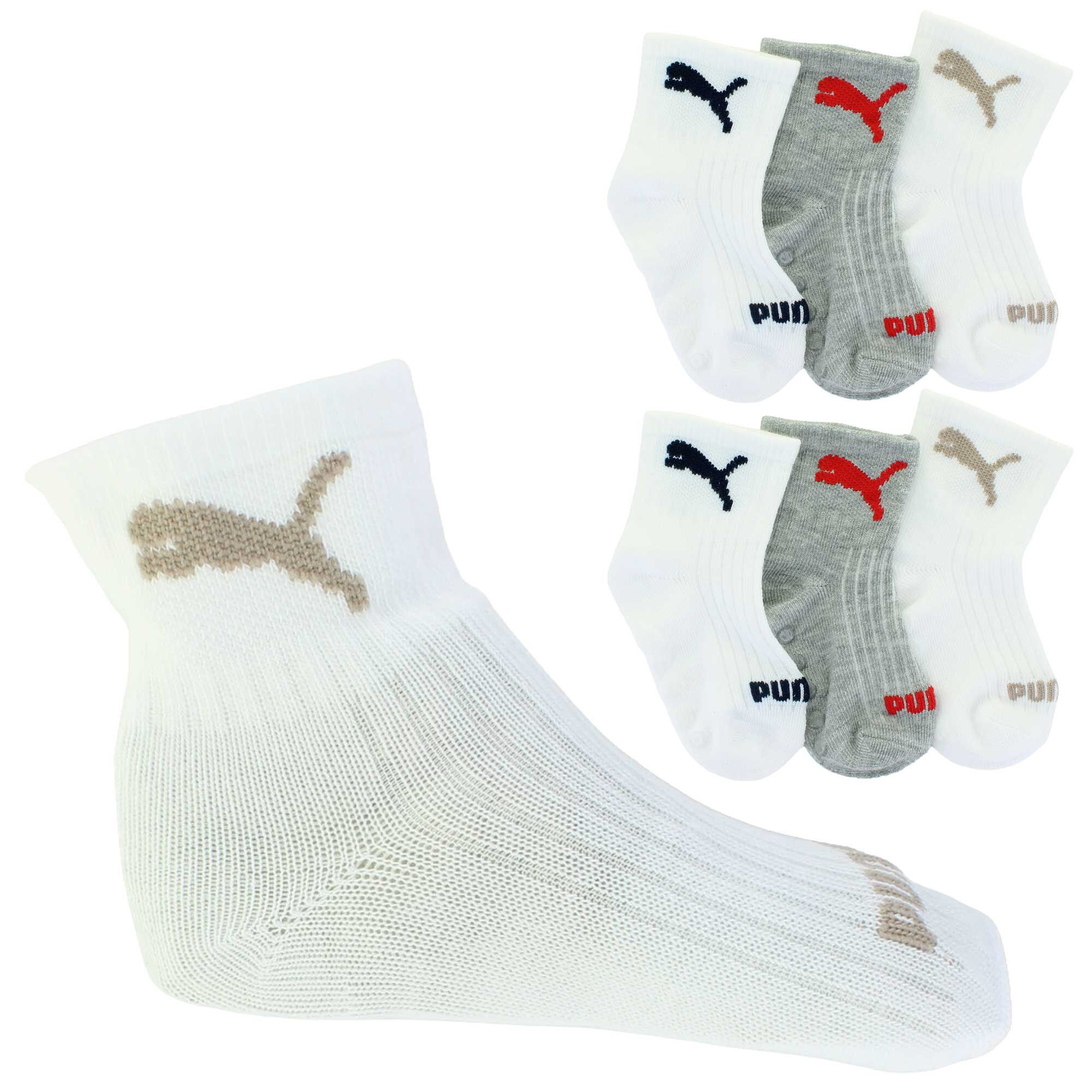 Infants' Puma Anklet 6-Pair Pack Size 2T-4T Side View With Package