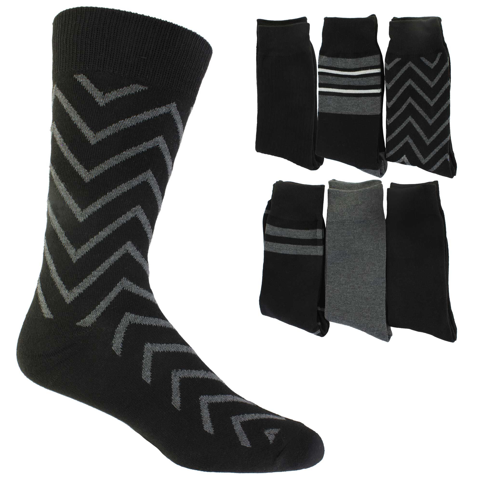 Men's Bruno Magli Dress Crew 6-Pair Pack Side View With Package