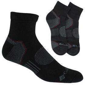 Socks Men's Columbia Balance Point Quarter 2-Pair Pack Side View With Package