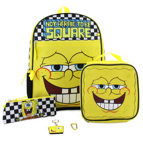Character SpongeBob SquarePants Stitch 5-Piece Backpack Set Front View