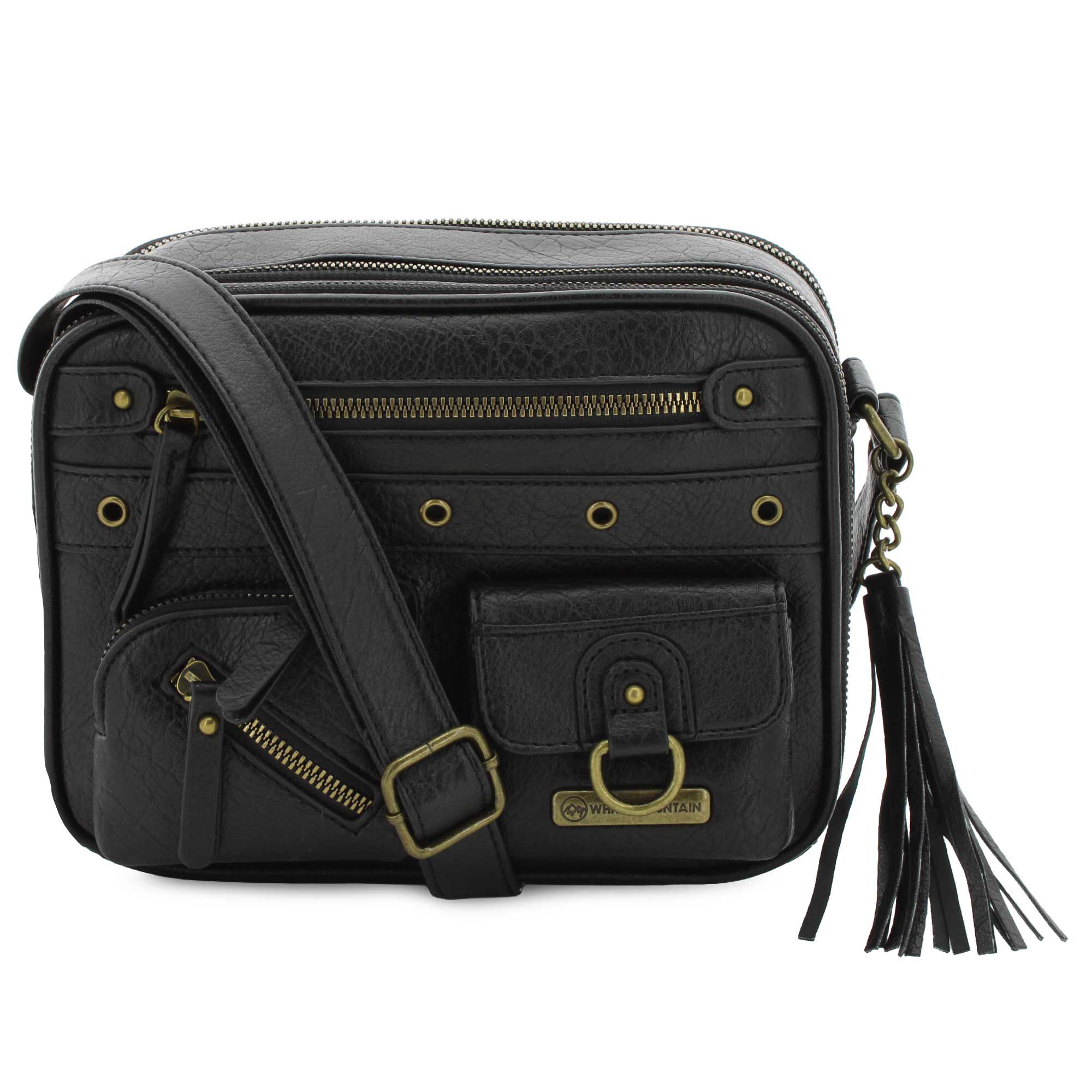 White Mountain Clemson Camera Crossbody Front View