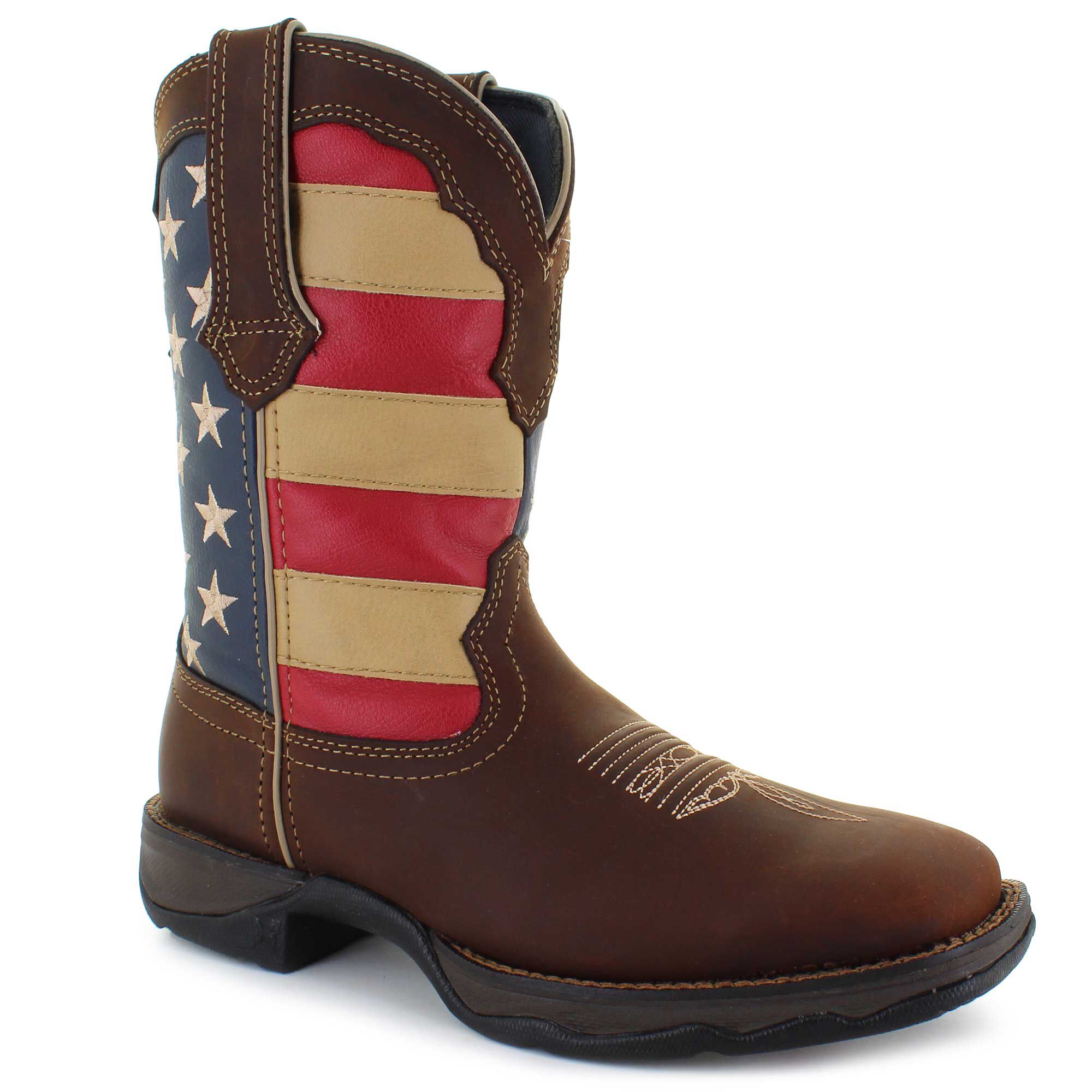 Durango Lady Rebel Patriotic Western Flag Boot Right Side View