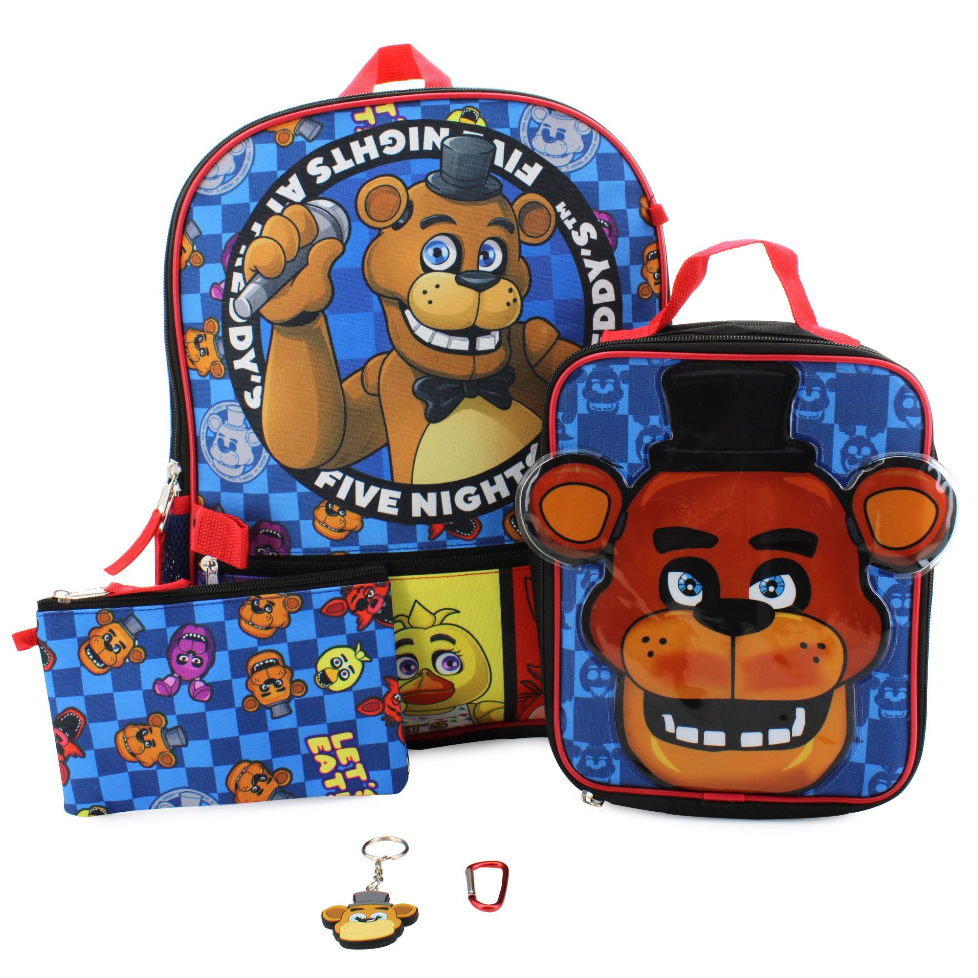 Five Nights At Freddy's 5-Piece Backpack Set Front View