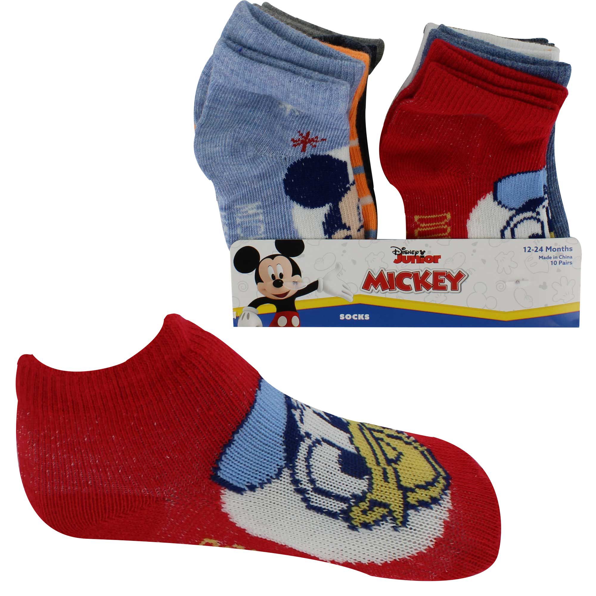 Infants' Disney Mickey Mouse 12-24 Mo 10-Pair Pack Side View With Package