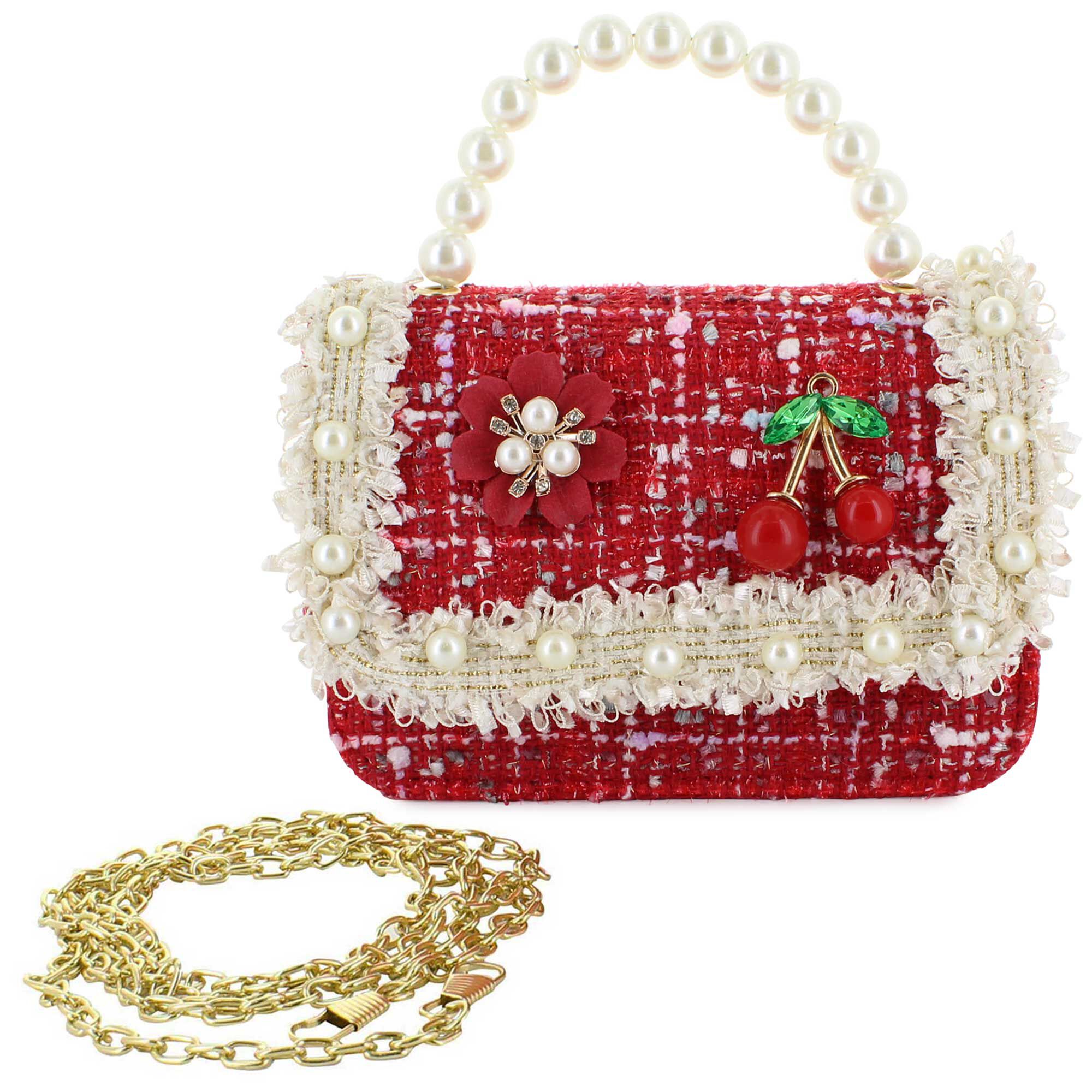 Willow & Ruby Cherry & Pearl Mini Bag Front View
