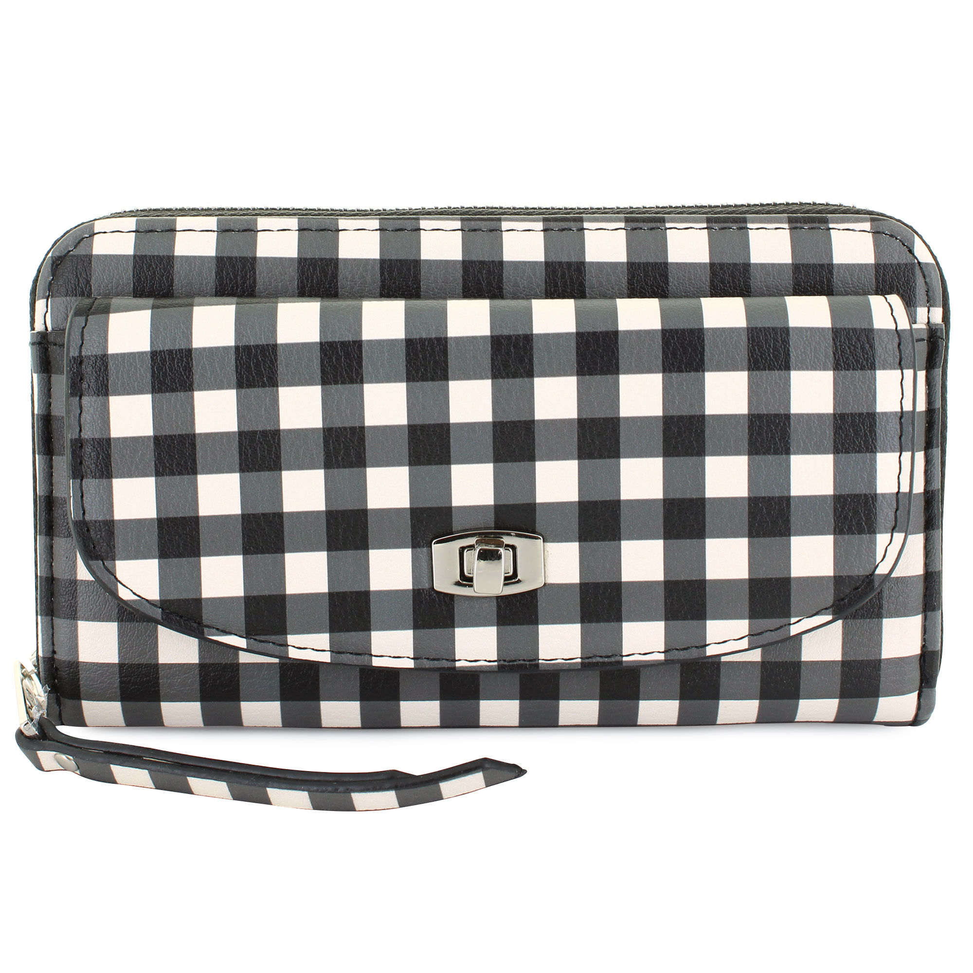 Madden Girl Gingham-Print Wallet Front View