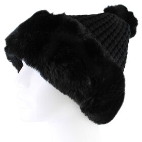 Winter Headwear Couture Gems Waffle-Knit Pom Beanie Side View