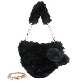  Willow & Ruby Plush Heart Mini Bag With Bag Charm Willow & Ruby Plush Heart Mini Bag With Bag Charm, , hi-res