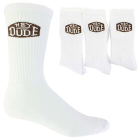 Socks Men's HEYDUDE Crew 3-Pair Pack Side View With Package