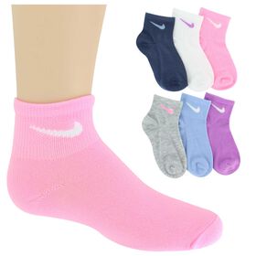 Girls' Socks Kids' Nike Quarter 6-Pair Pack Side View With Package