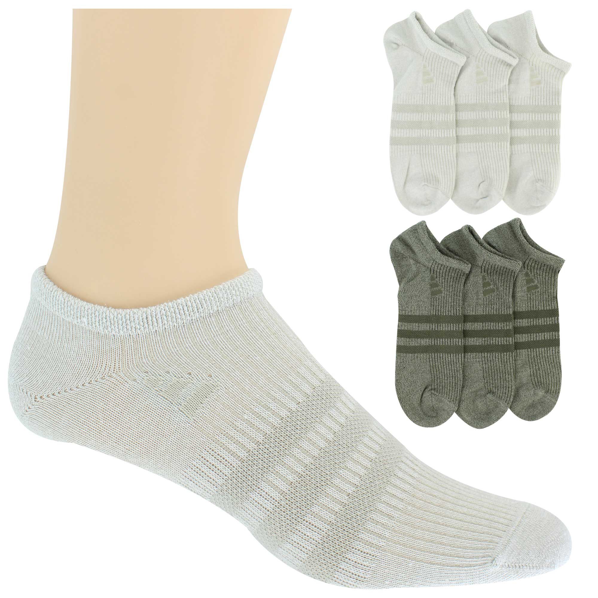 Men's adidas SUPERLITE No-Show 6-Pair Pack Side View With Package