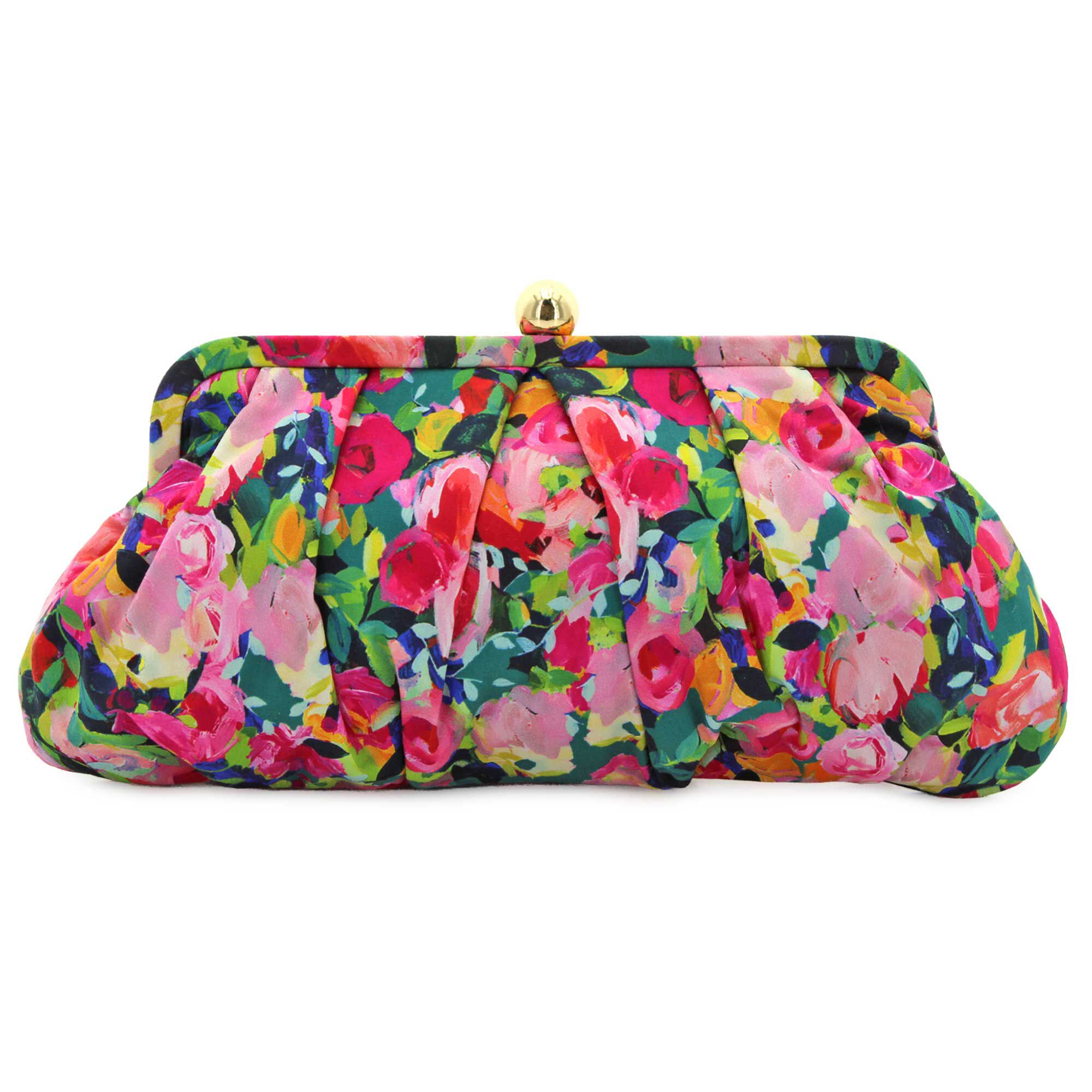 d'margeaux Multi-Colored Floral Clutch Front View