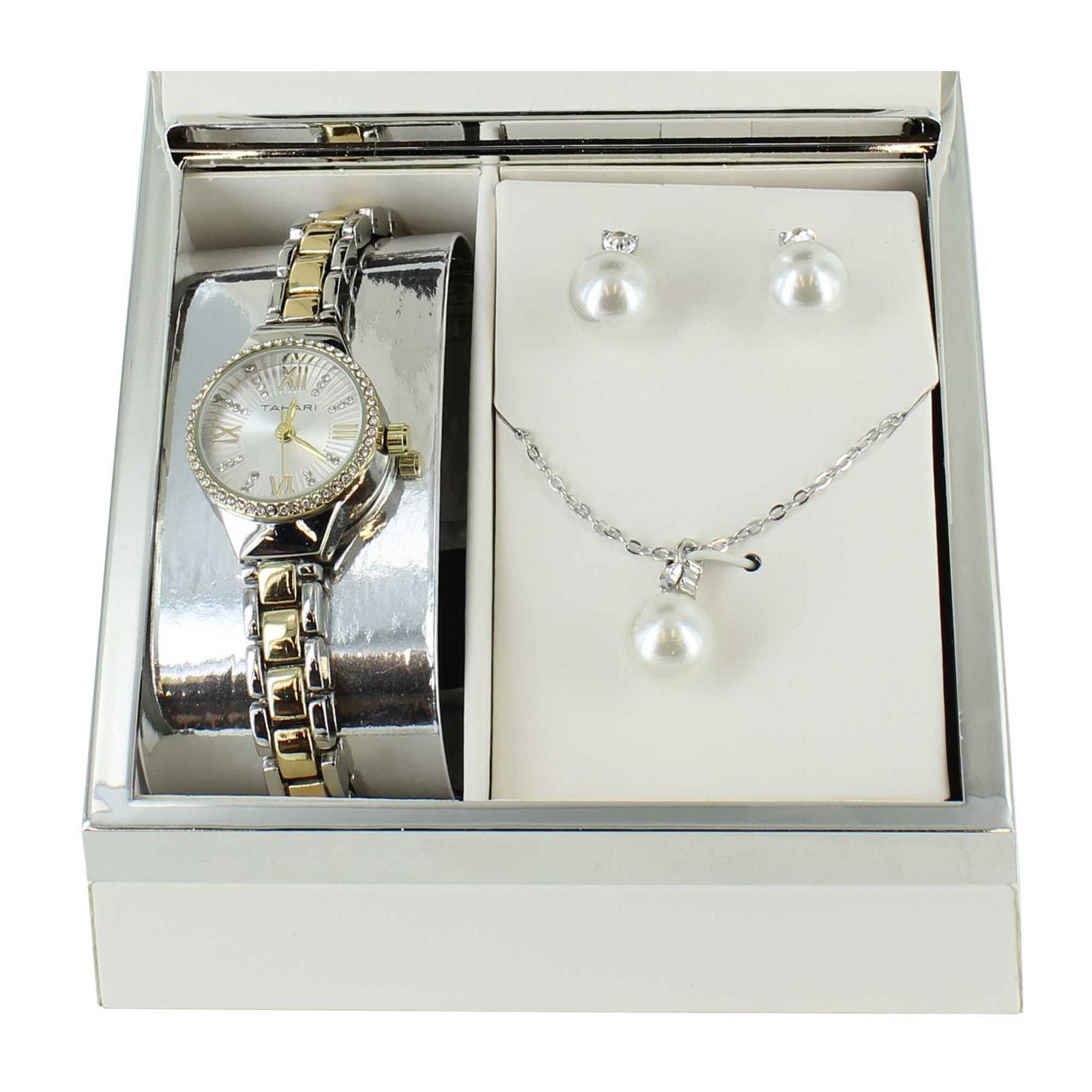 Tahari Watch With Matching Necklace And Earrings Full Set View