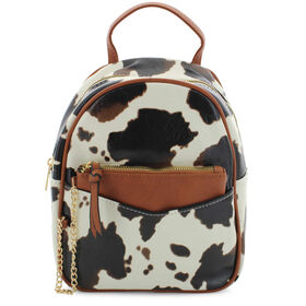  Style Strategy Roy Cow-Print Mini Backpack Front View