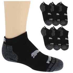 Boys' Socks Kids' PUMA Premium Low-Cut Sock 6-Pair Pack Side View With Package