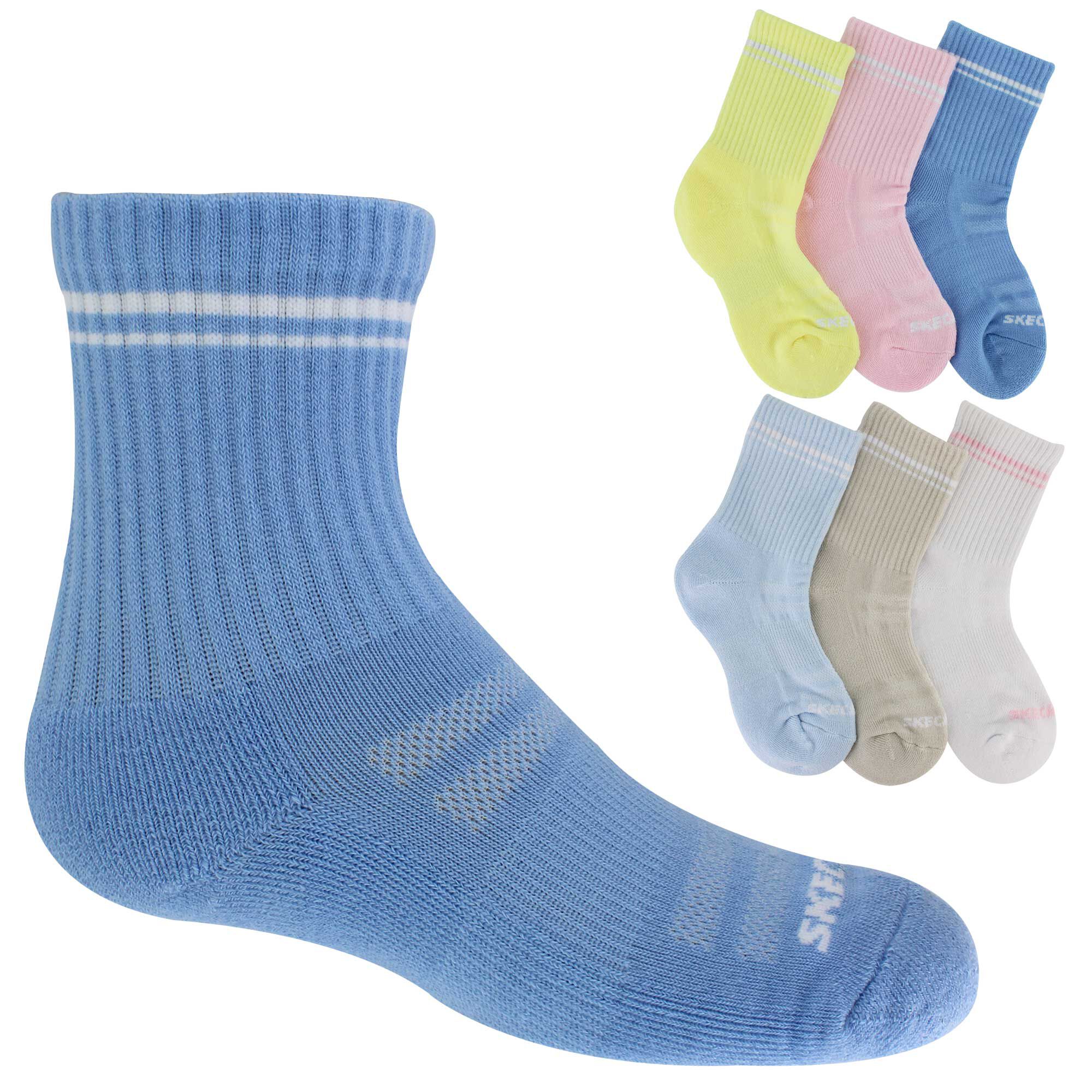 Kids' Skechers Low Crew 6-Pair Pack Side View With Package