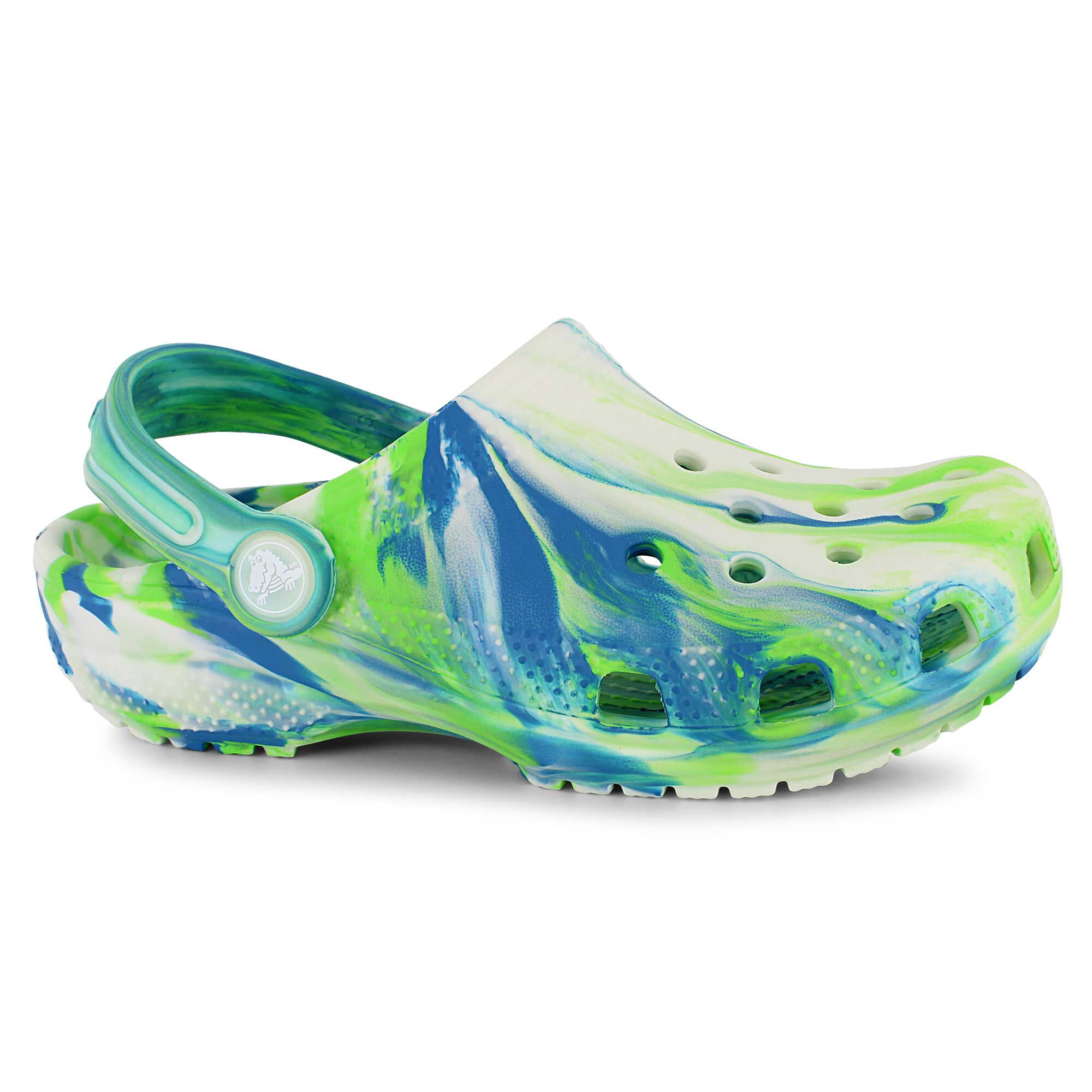 Crocs Classic Marbled Glow-in-the-Dark Clog-K Right Side View