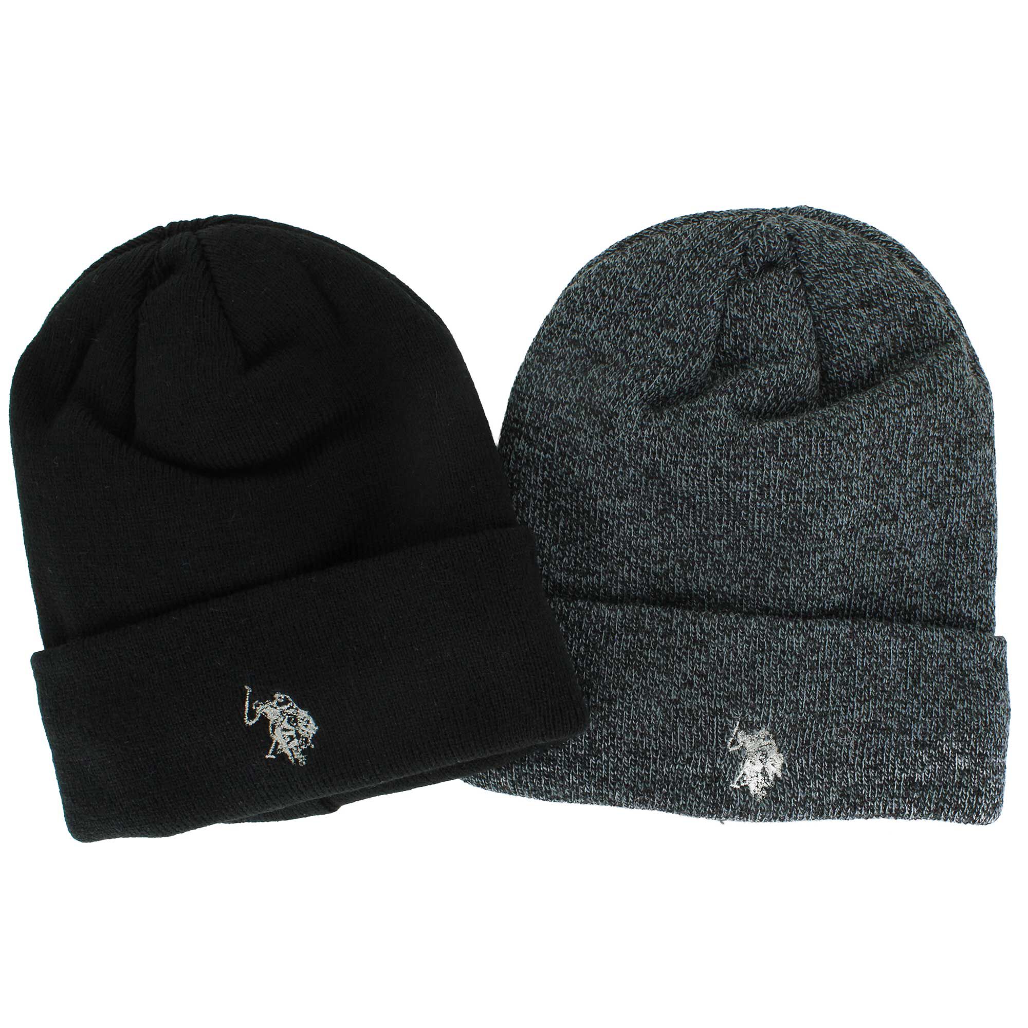 U.S. Polo Association Knit Beanie 2-Pack Front Set View