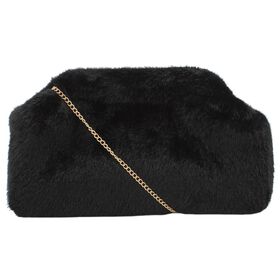 d'margeaux Faux-Mink Clutch Front View