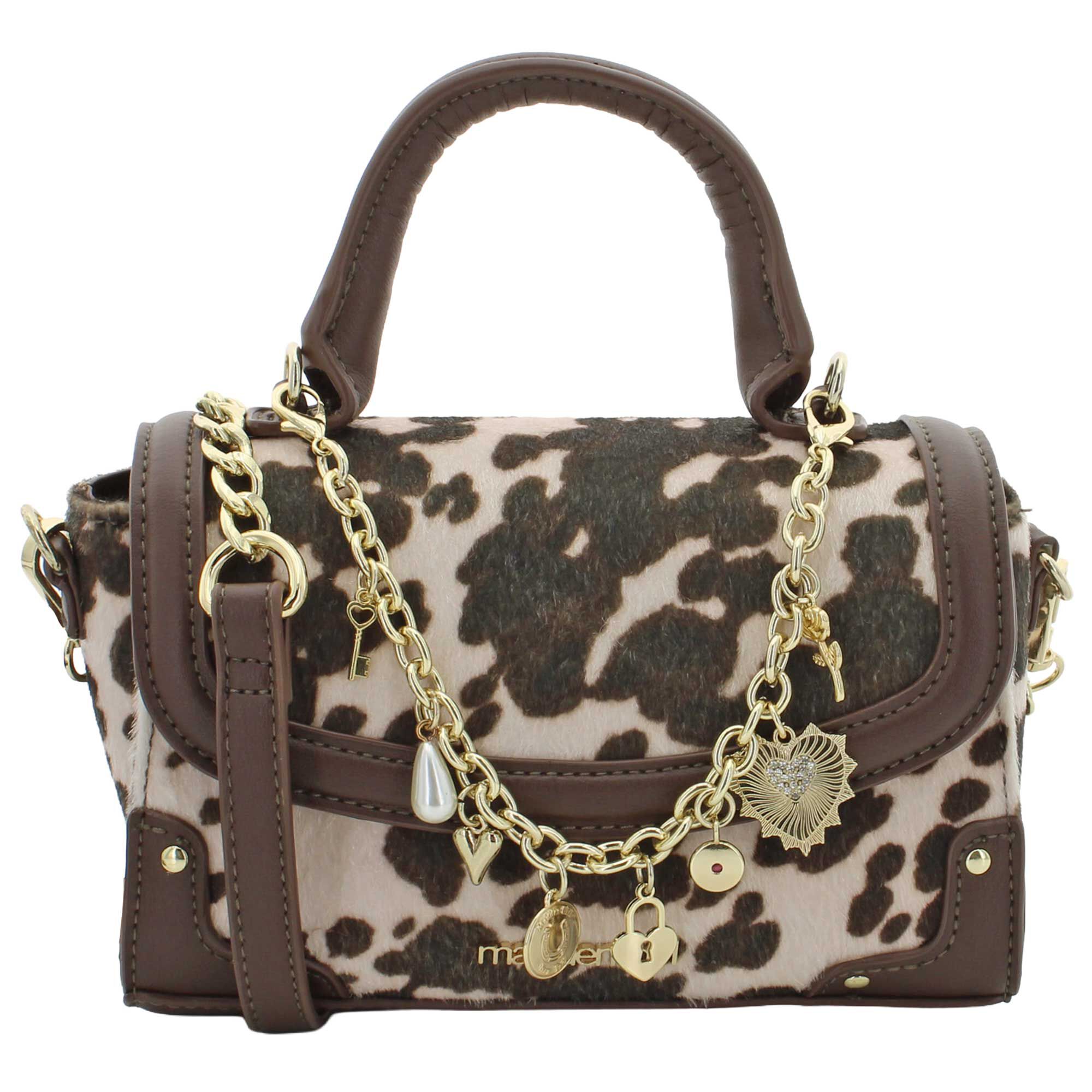 Madden Girl Cow-Print Top Handle With Chain Front View