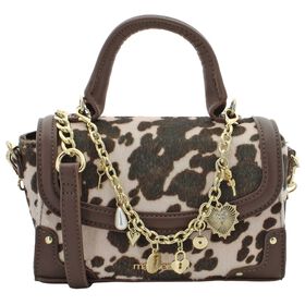  Madden Girl Cow-Print Top Handle With Chain Front View