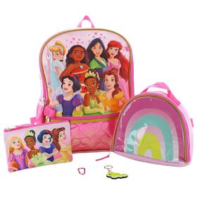 Traditional Disney Princess 5-Piece Backpack Set Front View