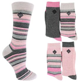 Socks Women's Columbia Striped Crew 4-Pair Pack Side View With Package