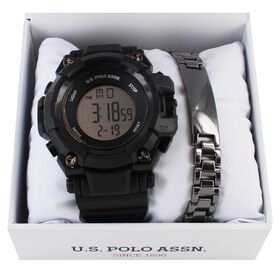 Watches U.S. Polo Association Digital Watch & Bracelet Set Front Product View