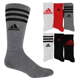 Socks Men's adidas Cushioned Crew 6-Pair Pack Side View With Package