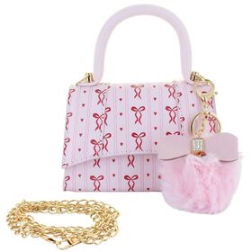  Willow & Ruby Bow & Heart Mini Bag With Pom Charm Front View