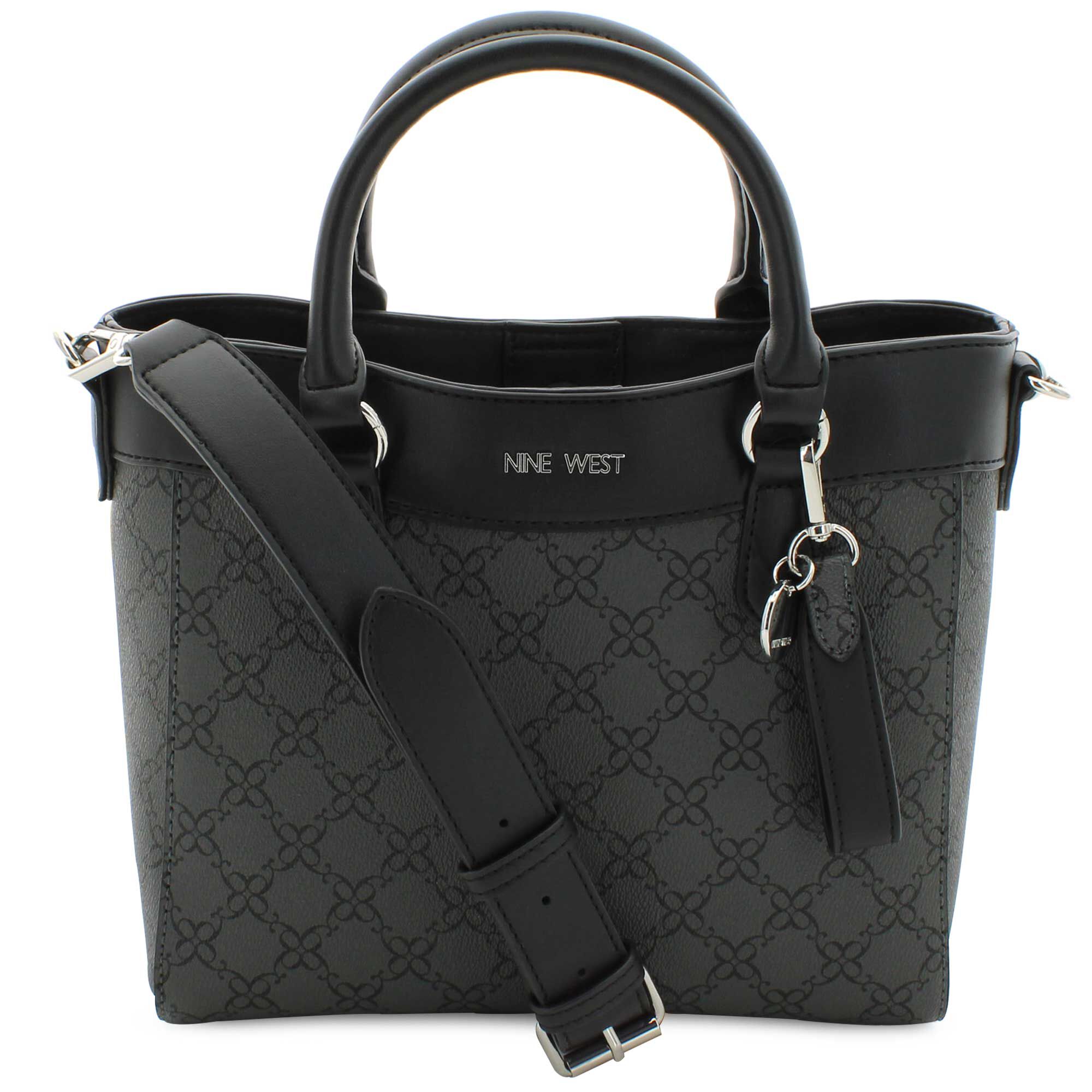Nine West Lior Signature Logo Satchel Front View