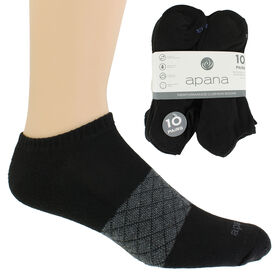 Socks Men's apana Cushioned No-Show 10 For $10 Side View With Package