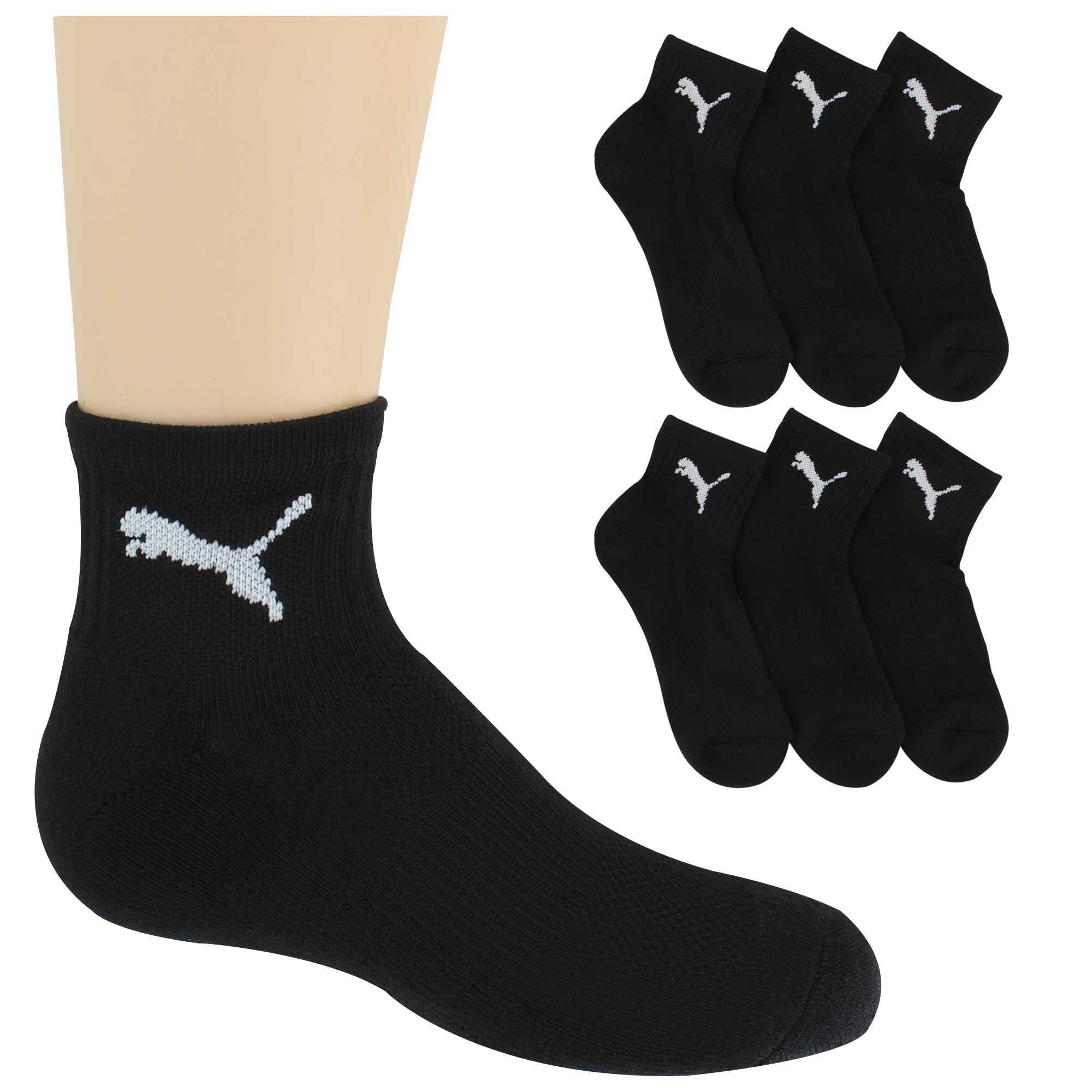 Kids' PUMA Premium Quarter Crew Sock 6-Pair Pack Side View With Package