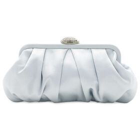  d'margeaux Pleated Satin Clutch Front View