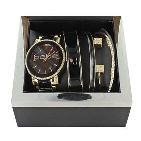 Watches bebe Enameled Watch With Coordinating Bangles Front Set View