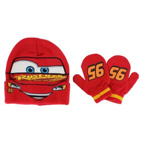  Kids' Disney Cars Knit Beanie and Mitten Set Front Set View
