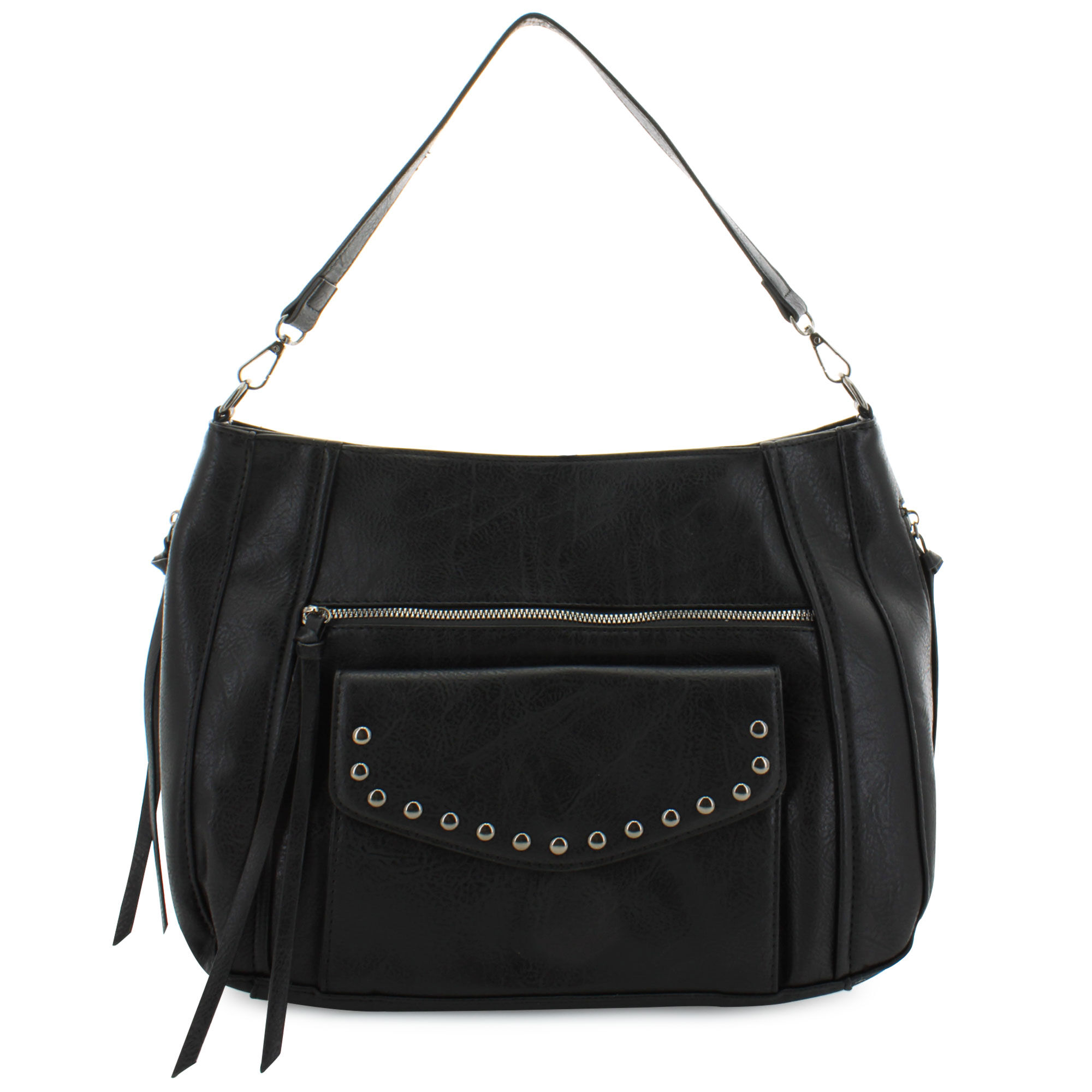 Sam & Hadley Slope Studded Hobo Front View